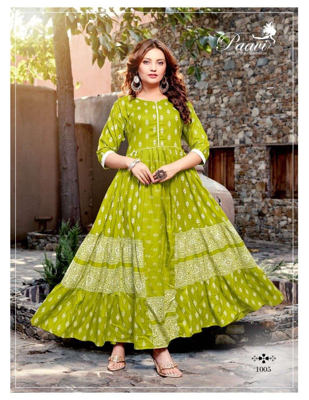 FLERA BY PAAVI 1001 TO 1008 SERIES BEAUTIFUL STYLISH FANCY COLORFUL CASUAL WEAR & ETHNIC WEAR RAYON PRINT GOWNS AT WHOLESALE PRICE