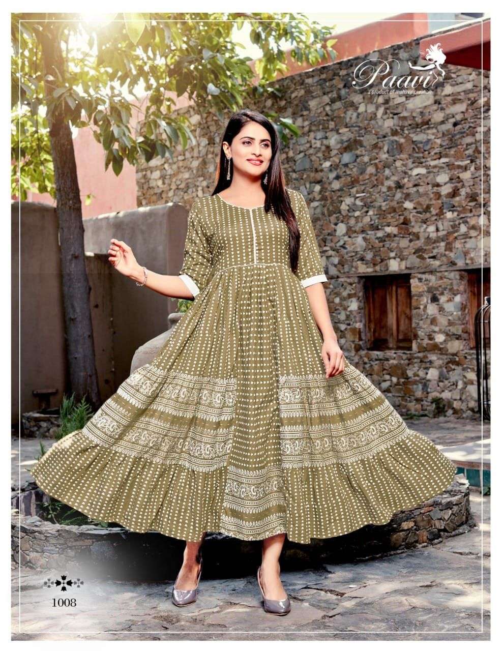 FLERA BY PAAVI 1001 TO 1008 SERIES BEAUTIFUL STYLISH FANCY COLORFUL CASUAL WEAR & ETHNIC WEAR RAYON PRINT GOWNS AT WHOLESALE PRICE