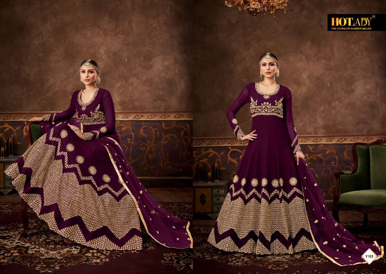 ARMEENA BY HOT LADY 1101 TO 1103 SERIES BEAUTIFUL ANARKALI SUITS COLORFUL STYLISH FANCY CASUAL WEAR & ETHNIC WEAR REAL GEORGETTE DRESSES AT WHOLESALE PRICE