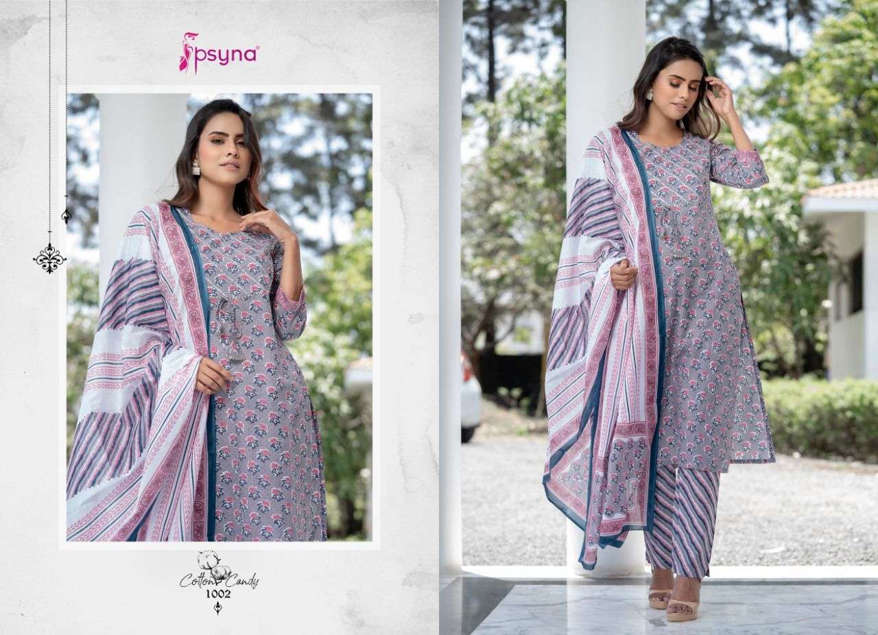 COTTON CANDY BY PSYNA 1001 TO 1008 SERIES BEAUTIFUL SUITS COLORFUL STYLISH FANCY CASUAL WEAR & ETHNIC WEAR CAMBRIC COTTON DRESSES AT WHOLESALE PRICE