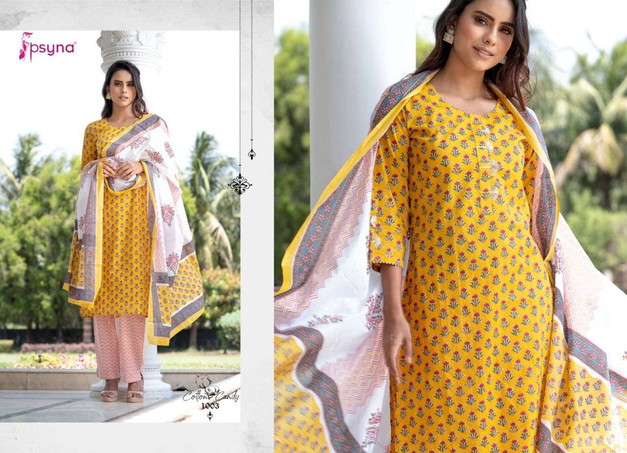 COTTON CANDY BY PSYNA 1001 TO 1008 SERIES BEAUTIFUL SUITS COLORFUL STYLISH FANCY CASUAL WEAR & ETHNIC WEAR CAMBRIC COTTON DRESSES AT WHOLESALE PRICE