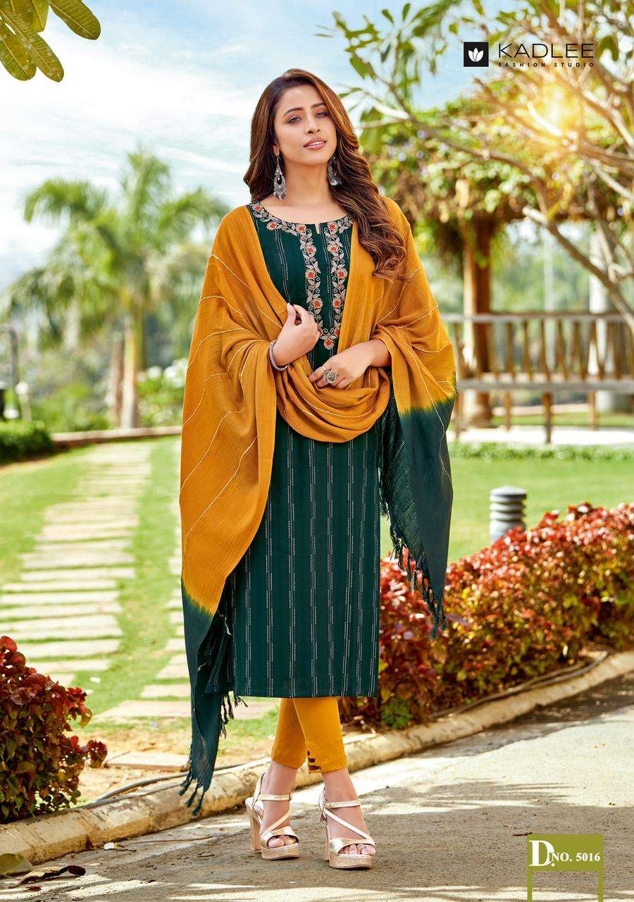 SHANAYA VOL-3 BY KADLEE 5013 TO 5018 SERIES BEAUTIFUL SUITS COLORFUL STYLISH FANCY CASUAL WEAR & ETHNIC WEAR RAYON EMBROIDERED DRESSES AT WHOLESALE PRICE