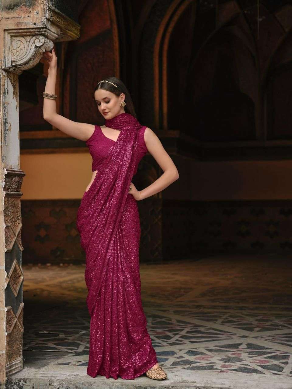 Emerald By Senhora Dresses 2045-A To 2045-D Series Indian Traditional Wear Collection Beautiful Stylish Fancy Colorful Party Wear & Occasional Wear Georgette Sarees At Wholesale Price