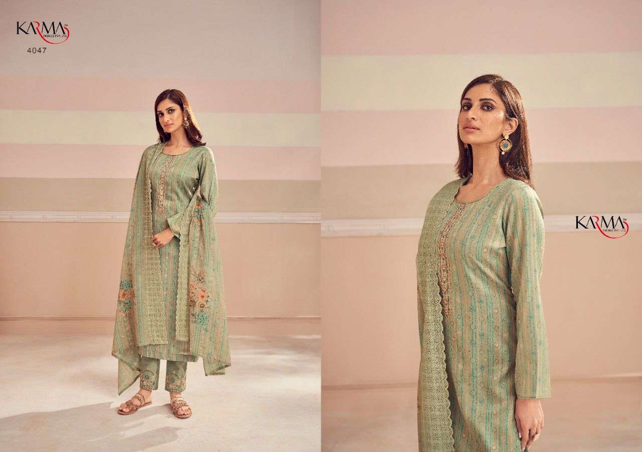SIMRAN VOL-2 BY KARMA TRENDZ 4041 TO 4047 SERIES BEAUTIFUL SUITS COLORFUL STYLISH FANCY CASUAL WEAR & ETHNIC WEAR PURE JAM COTTON DIGITAL PRINT DRESSES AT WHOLESALE PRICE