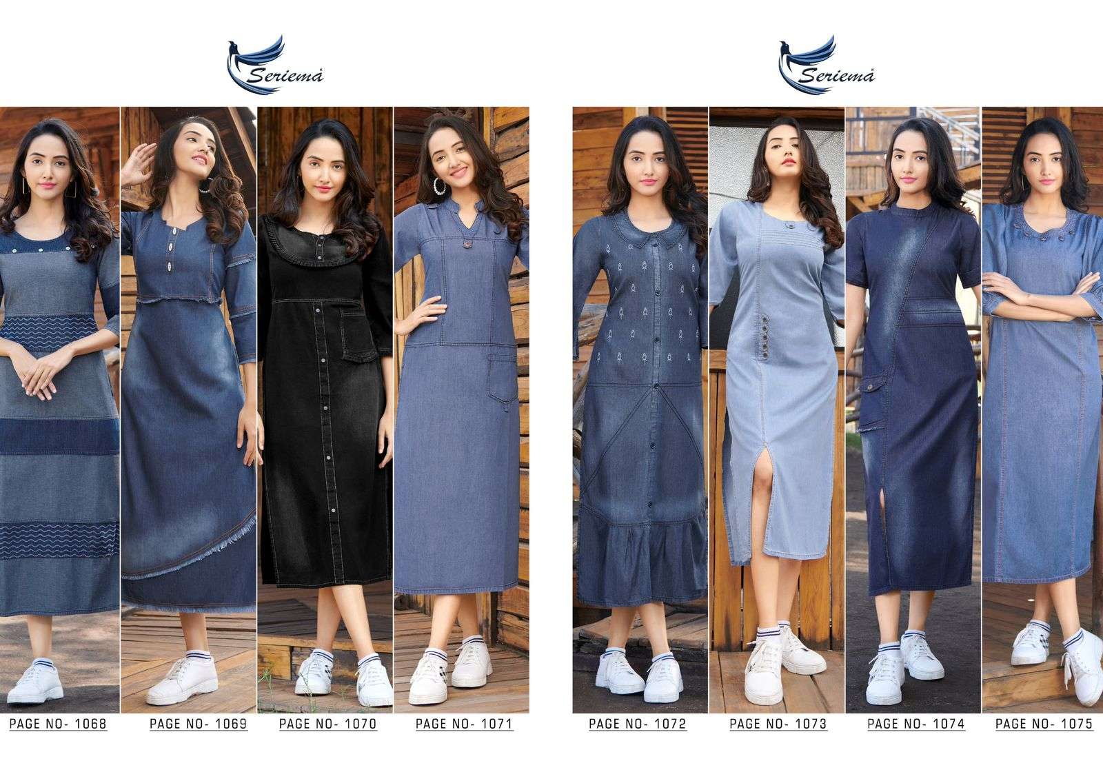 KUMB CLASSY BY SPARROW 1068 TO 1075 SERIES DESIGNER STYLISH FANCY COLORFUL BEAUTIFUL PARTY WEAR & ETHNIC WEAR COLLECTION COTTON DENIM KURTIS AT WHOLESALE PRICE