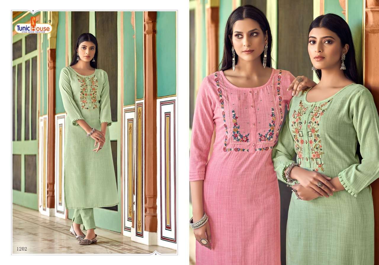CLOUD BY TUNIC HOUSE 1201 TO 1204 SERIES DESIGNER STYLISH FANCY COLORFUL BEAUTIFUL PARTY WEAR & ETHNIC WEAR COLLECTION VISCOSE RAYON EMBROIDERY KURTIS AT WHOLESALE PRICE