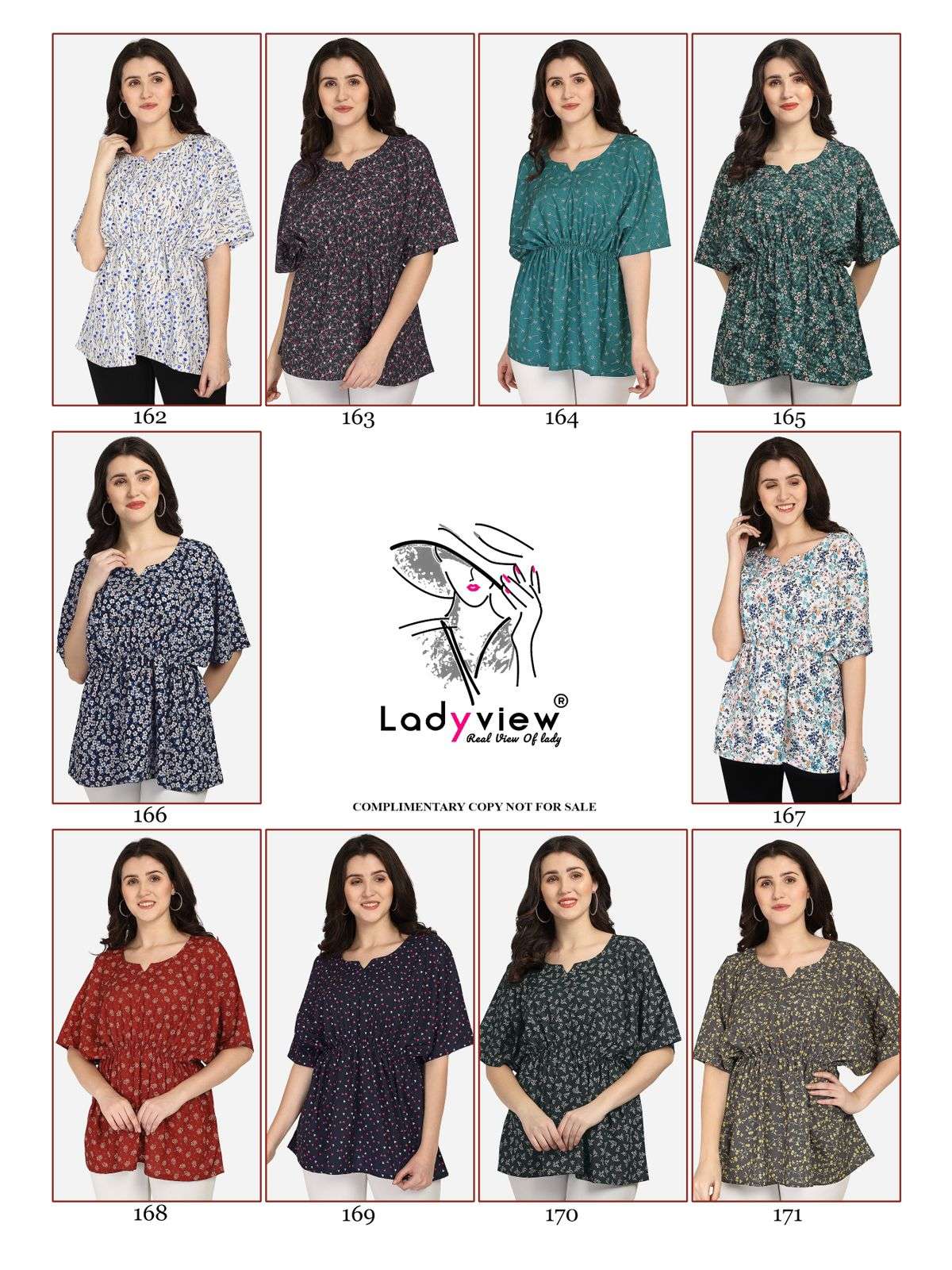 GUZARISH BY LADY VIEW 162 TO 171 SERIES BEAUTIFUL STYLISH FANCY COLORFUL CASUAL WEAR & ETHNIC WEAR HEAVY AMERICAN CREPE TOPS AT WHOLESALE PRICE