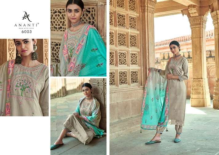 ANANTAM BY ANANTI 6001 TO 6005 SERIES BEAUTIFUL SUITS COLORFUL STYLISH FANCY CASUAL WEAR & ETHNIC WEAR PURE VISCOSE EMBROIDERED DRESSES AT WHOLESALE PRICE