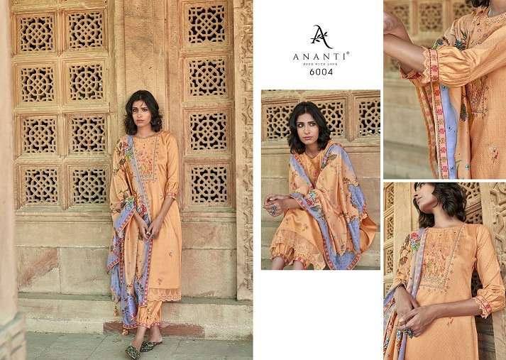 ANANTAM BY ANANTI 6001 TO 6005 SERIES BEAUTIFUL SUITS COLORFUL STYLISH FANCY CASUAL WEAR & ETHNIC WEAR PURE VISCOSE EMBROIDERED DRESSES AT WHOLESALE PRICE