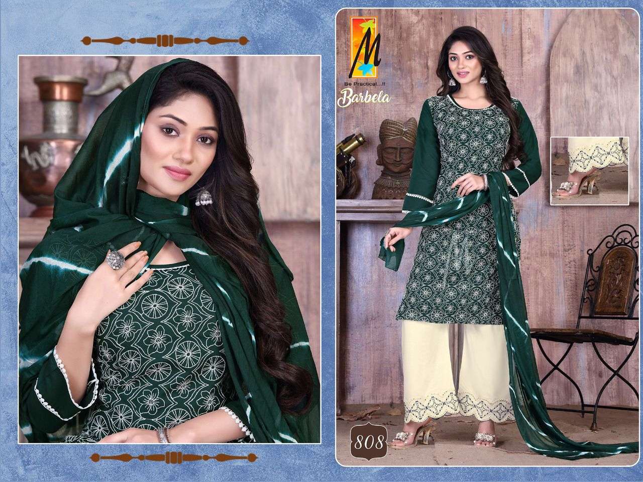 BARBELA BY MASTER 801 TO 808 SERIES BEAUTIFUL SUITS COLORFUL STYLISH FANCY CASUAL WEAR & ETHNIC WEAR RAYON WITH WORK DRESSES AT WHOLESALE PRICE