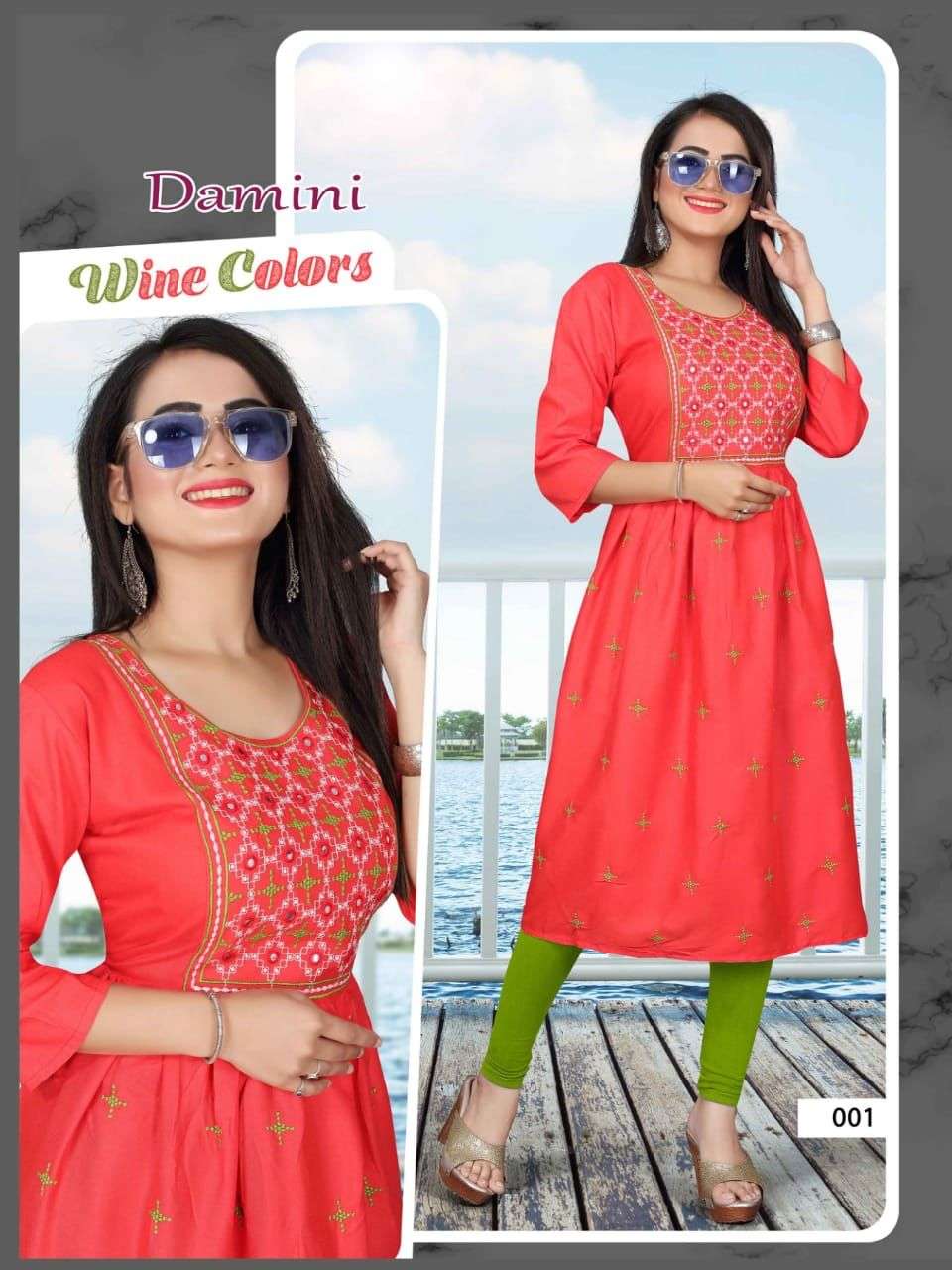 DAMINI BY AAGYA 001 TO 010 SERIES DESIGNER STYLISH FANCY COLORFUL BEAUTIFUL PARTY WEAR & ETHNIC WEAR COLLECTION RAYON EMBROIDERY KURTIS AT WHOLESALE PRICE