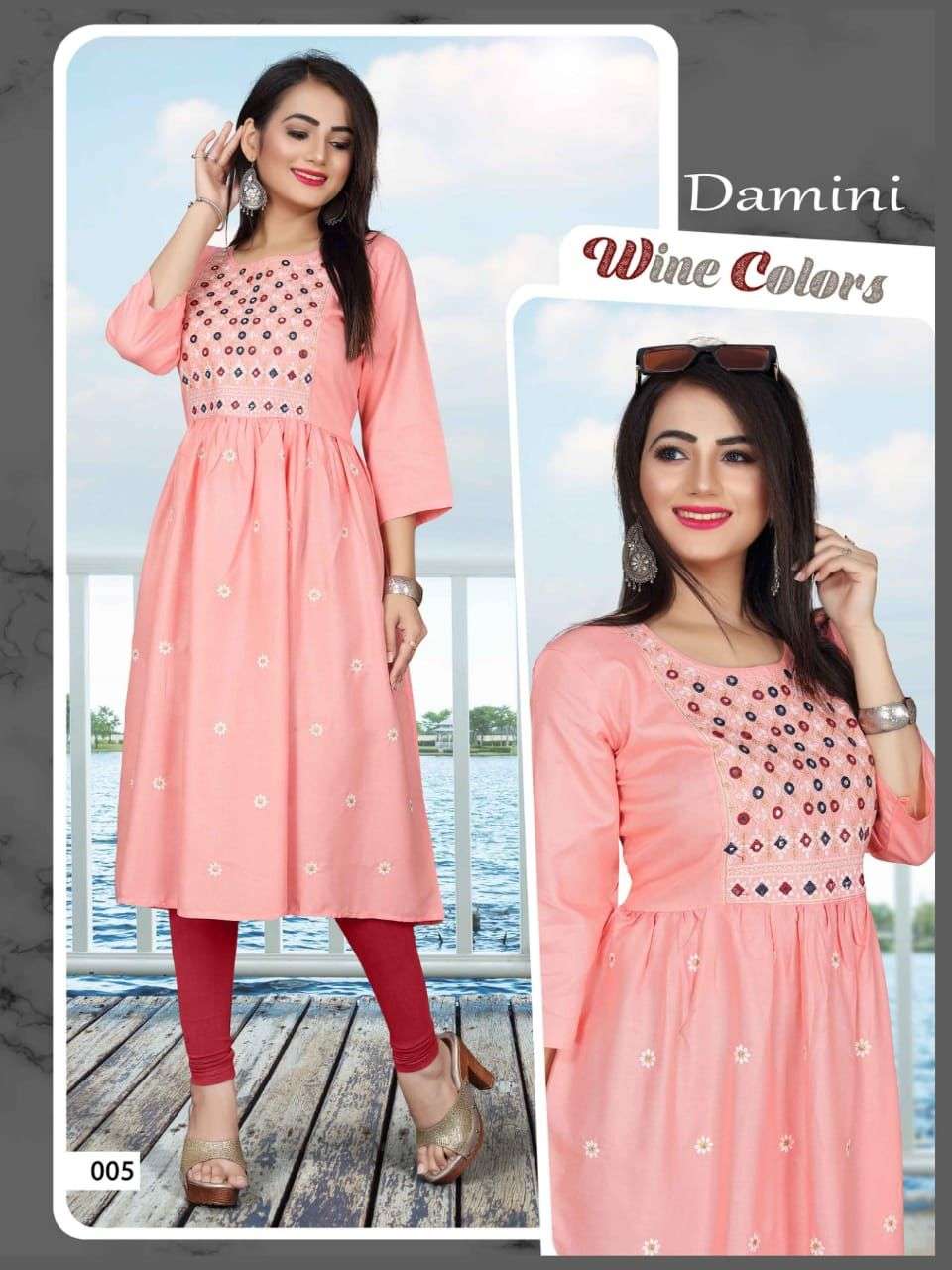 DAMINI BY AAGYA 001 TO 010 SERIES DESIGNER STYLISH FANCY COLORFUL BEAUTIFUL PARTY WEAR & ETHNIC WEAR COLLECTION RAYON EMBROIDERY KURTIS AT WHOLESALE PRICE