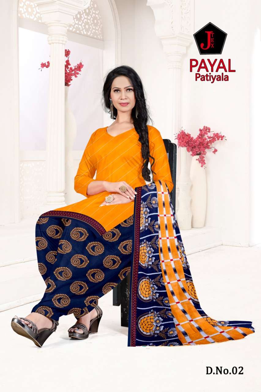 PAYAL PATIYALA BY JT 01 TO 12 SERIES BEAUTIFUL SUITS COLORFUL STYLISH FANCY CASUAL WEAR & ETHNIC WEAR SOFT COTTON DRESSES AT WHOLESALE PRICE