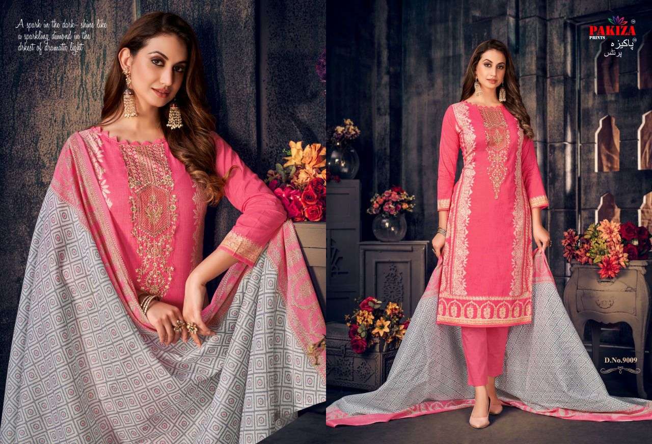 VOLUME VOL-9 BY PAKIZA PRINTS 9001 TO 9010 SERIES BEAUTIFUL SUITS COLORFUL STYLISH FANCY CASUAL WEAR & ETHNIC WEAR LAWN COTTON DRESSES AT WHOLESALE PRICE