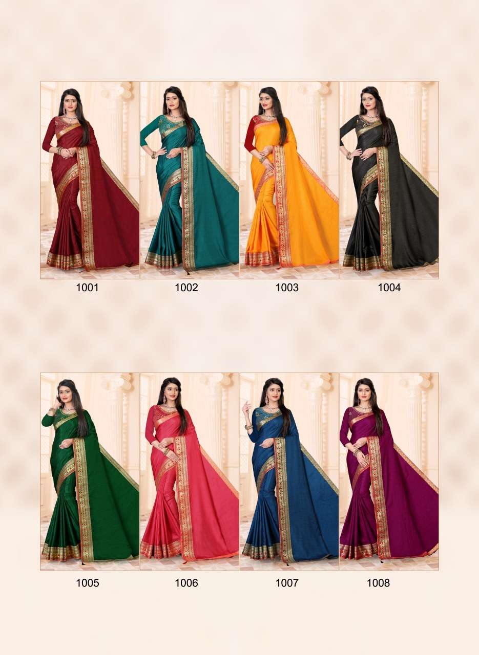 AARCHI BY RONISHA FASHION 1001 TO 1008 SERIES INDIAN TRADITIONAL WEAR COLLECTION BEAUTIFUL STYLISH FANCY COLORFUL PARTY WEAR & OCCASIONAL WEAR SILK SAREES AT WHOLESALE PRICE