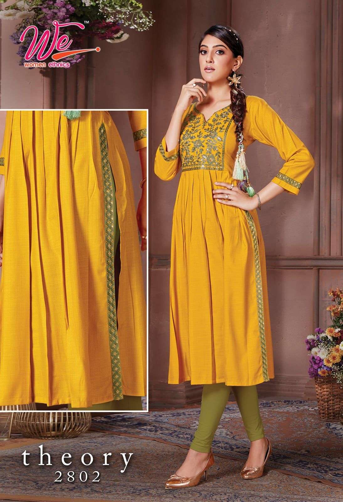 THEORY BY WOMEN ETHNIC 2801 TO 2808 SERIES DESIGNER STYLISH FANCY COLORFUL BEAUTIFUL PARTY WEAR & ETHNIC WEAR COLLECTION RAYON KURTIS AT WHOLESALE PRICE