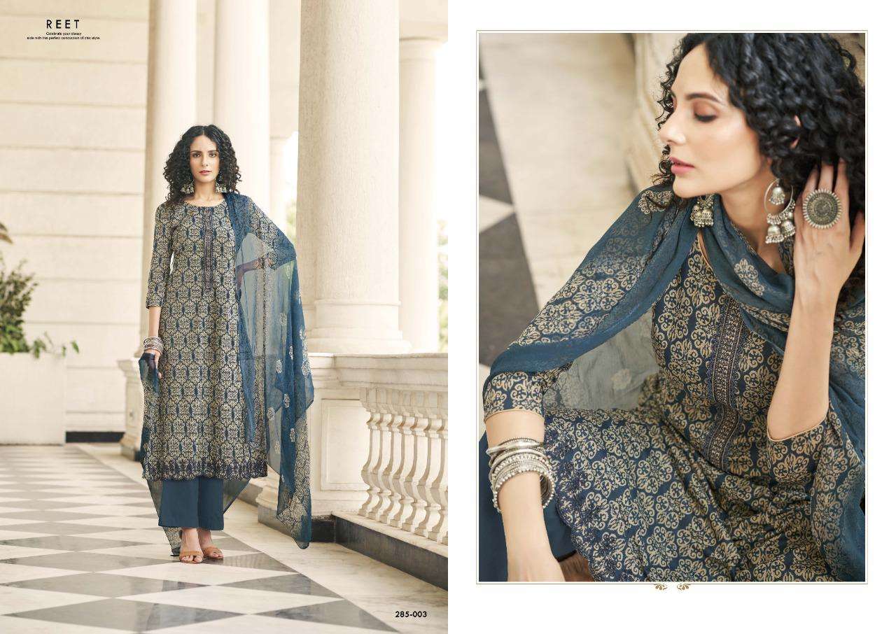 REET BY SARGAM PRINTS 285-001 TO 285-008 SERIES BEAUTIFUL STYLISH SUITS FANCY COLORFUL CASUAL WEAR & ETHNIC WEAR & READY TO WEAR PURE LAWN PRINTED DRESSES AT WHOLESALE PRICE