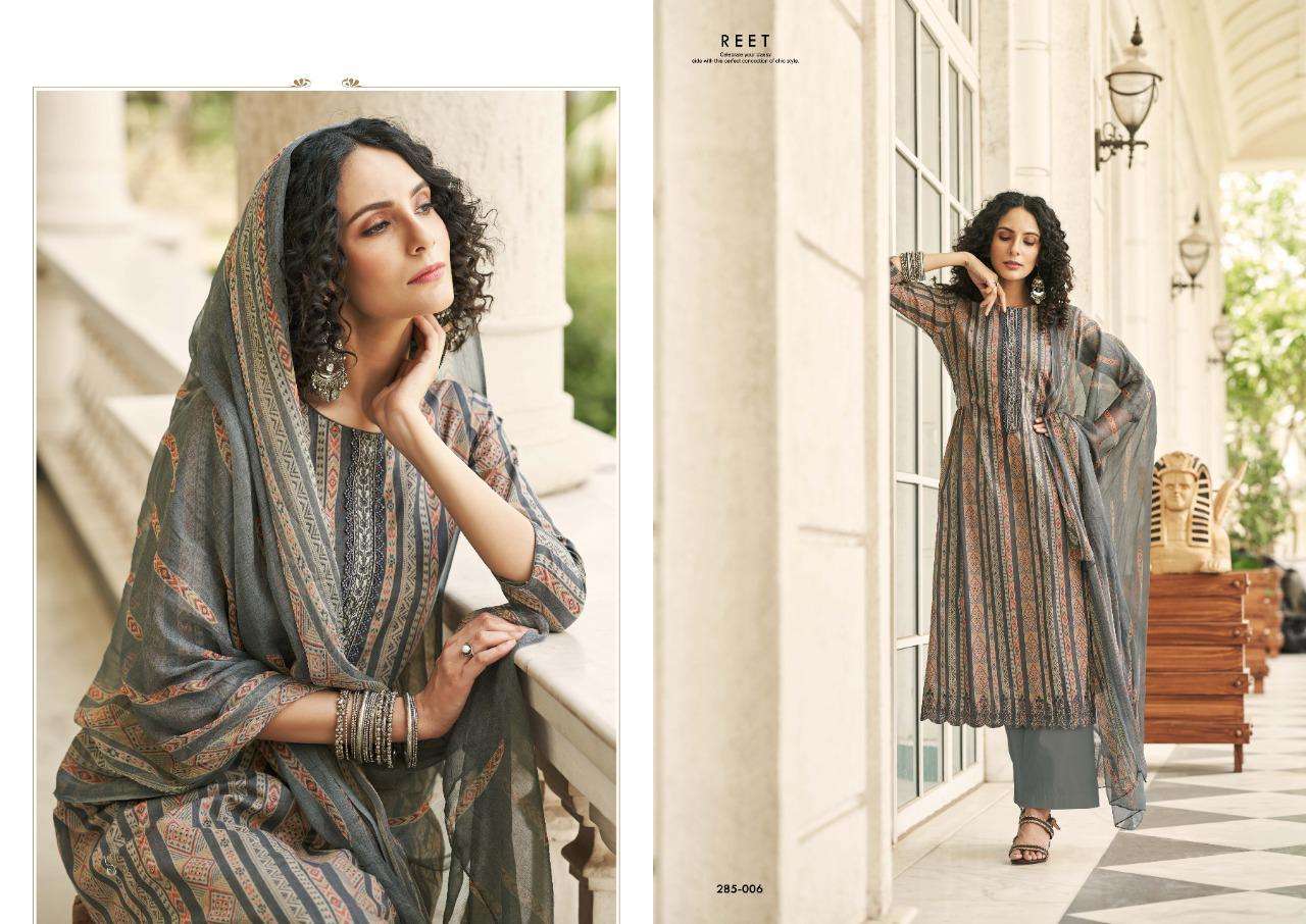 REET BY SARGAM PRINTS 285-001 TO 285-008 SERIES BEAUTIFUL STYLISH SUITS FANCY COLORFUL CASUAL WEAR & ETHNIC WEAR & READY TO WEAR PURE LAWN PRINTED DRESSES AT WHOLESALE PRICE