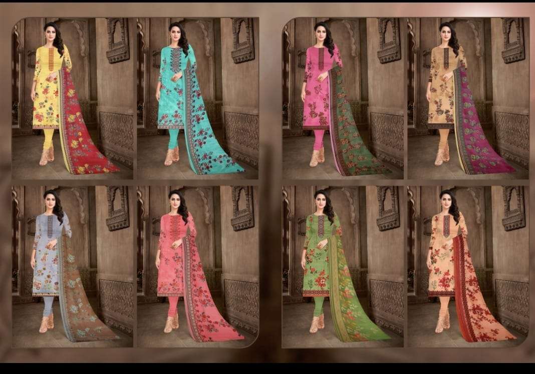 KHAZANA BY KESARIYA 1001 TO 1008 SERIES BEAUTIFUL SUITS COLORFUL STYLISH FANCY CASUAL WEAR & ETHNIC WEAR PURE CAMBRIC PRINT DRESSES AT WHOLESALE PRICE