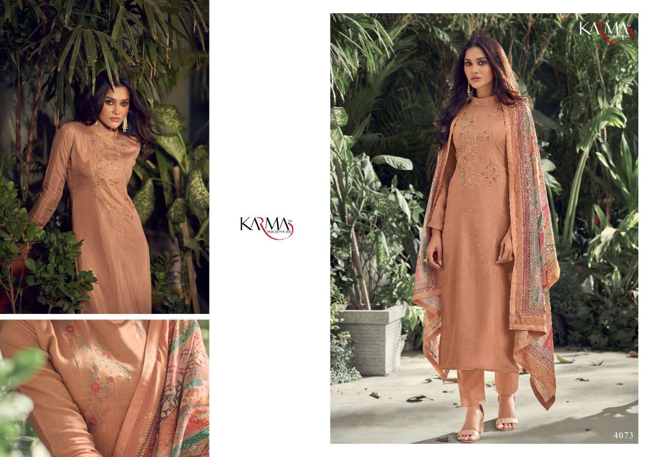 INAYAT VOL-7 BY KARMA TRENDZ 4068 TO 4074 SERIES BEAUTIFUL COLORFUL STYLISH PRETTY PARTY WEAR CASUAL WEAR OCCASIONAL WEAR PURE MUSLIN EMBROIDERED DRESSES AT WHOLESALE PRICE