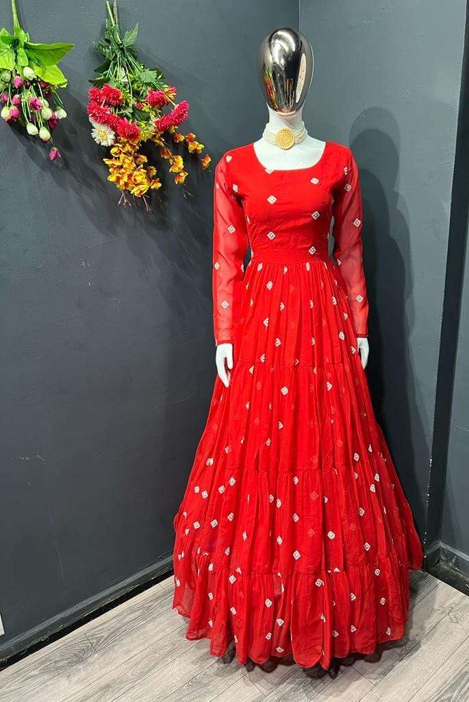 OC-5529 BY KAAMIRI BEAUTIFUL STYLISH FANCY COLORFUL CASUAL WEAR & ETHNIC WEAR FAUX GEORGETTE GOWNS AT WHOLESALE PRICE