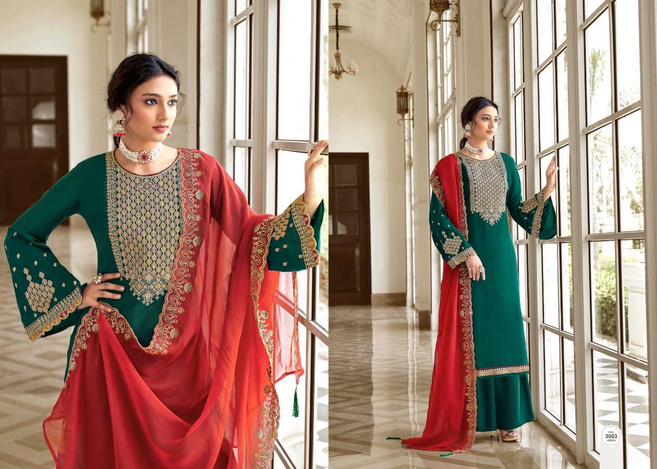 REHNUMA VOL-3 BY ZSM 3001 TO 3006 SERIES BEAUTIFUL STYLISH SHARARA SUITS FANCY COLORFUL CASUAL WEAR & ETHNIC WEAR & READY TO WEAR COTTON SILK EMBROIDERED DRESSES AT WHOLESALE PRICE