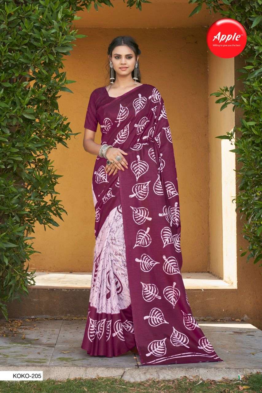 KOKO VOL-2 BY APPLE 201 TO 212 SERIES INDIAN TRADITIONAL WEAR COLLECTION BEAUTIFUL STYLISH FANCY COLORFUL PARTY WEAR & OCCASIONAL WEAR DOLA SILK SAREES AT WHOLESALE PRICE