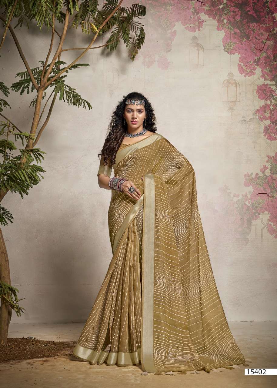 MIRROR BY TRIVENI 15401 TO 15408 SERIES INDIAN TRADITIONAL WEAR COLLECTION BEAUTIFUL STYLISH FANCY COLORFUL PARTY WEAR & OCCASIONAL WEAR COTTON PRINT SAREES AT WHOLESALE PRICE
