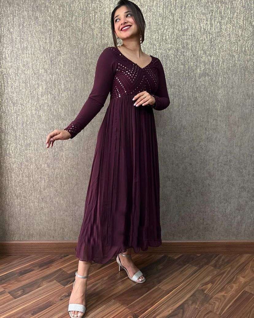 KD-1109 BY KAAMIRI BEAUTIFUL STYLISH FANCY COLORFUL CASUAL WEAR & ETHNIC WEAR GEORGETTE GOWNS AT WHOLESALE PRICE