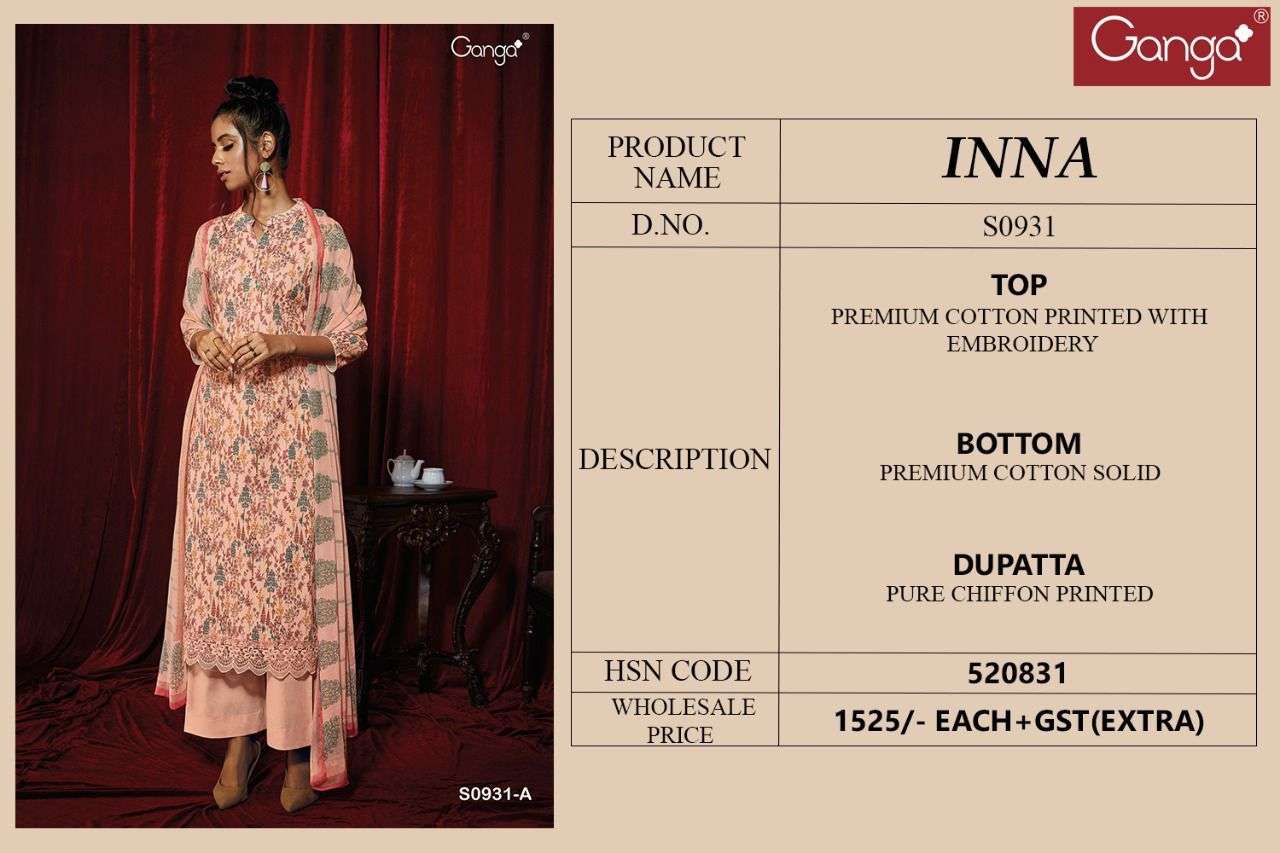 Ganga Beloved 1899 Printed Cotton Ladies Branded Suit Collection