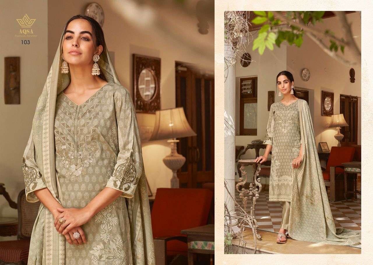 MEHWISH BY AQSA 101 TO 106 SERIES BEAUTIFUL SUITS COLORFUL STYLISH FANCY CASUAL WEAR & ETHNIC WEAR CAMBRIC PRINT DRESSES AT WHOLESALE PRICE