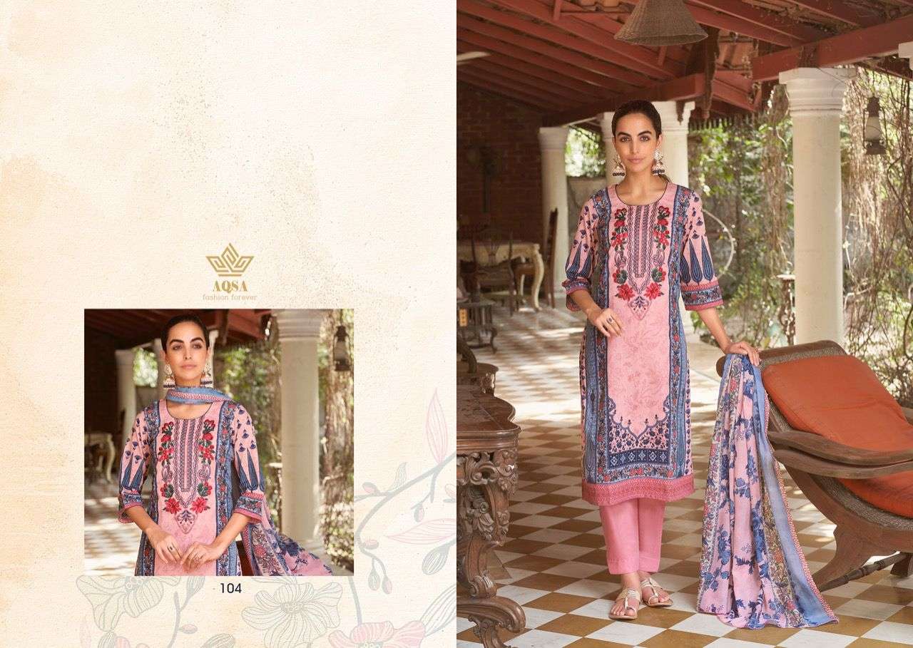 MEHWISH BY AQSA 101 TO 106 SERIES BEAUTIFUL SUITS COLORFUL STYLISH FANCY CASUAL WEAR & ETHNIC WEAR CAMBRIC PRINT DRESSES AT WHOLESALE PRICE