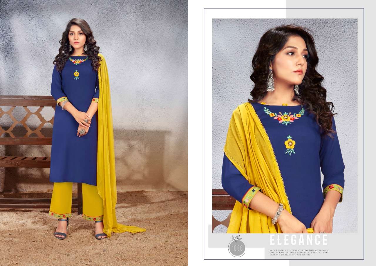 SHELJA BY JOURNEY 1001 TO 1008 SERIES BEAUTIFUL SUITS COLORFUL STYLISH FANCY CASUAL WEAR & ETHNIC WEAR RAYON WITH WORK DRESSES AT WHOLESALE PRICE