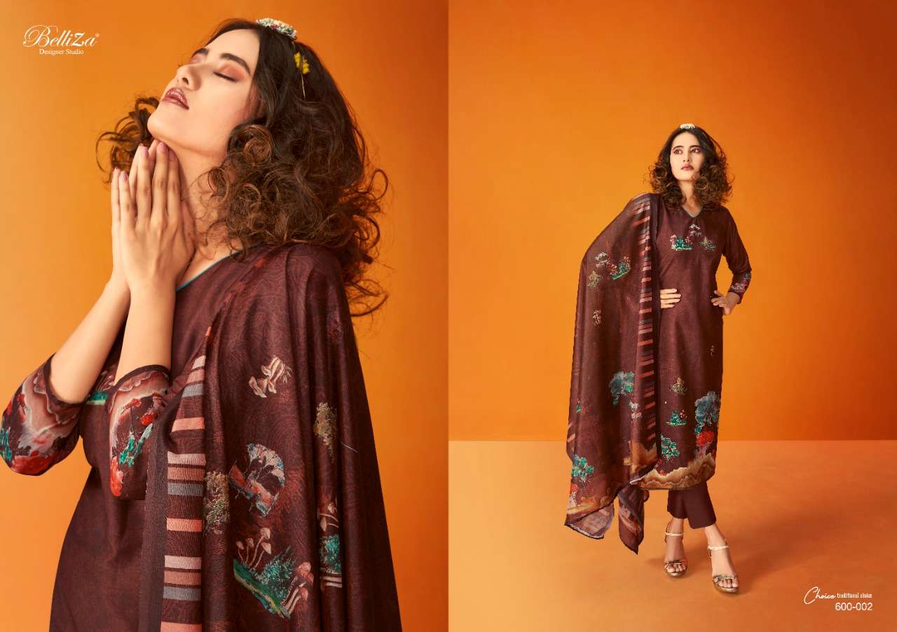 Nature By Belliza 600-001 To 600-008 Series Beautiful Stylish Festive Suits Fancy Colorful Casual Wear & Ethnic Wear & Ready To Wear Muslin Print Dresses At Wholesale Price