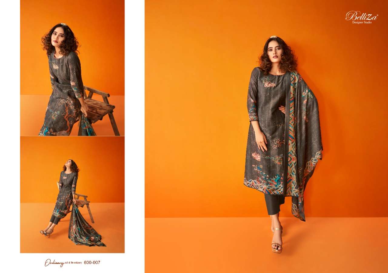 Nature By Belliza 600-001 To 600-008 Series Beautiful Stylish Festive Suits Fancy Colorful Casual Wear & Ethnic Wear & Ready To Wear Muslin Print Dresses At Wholesale Price