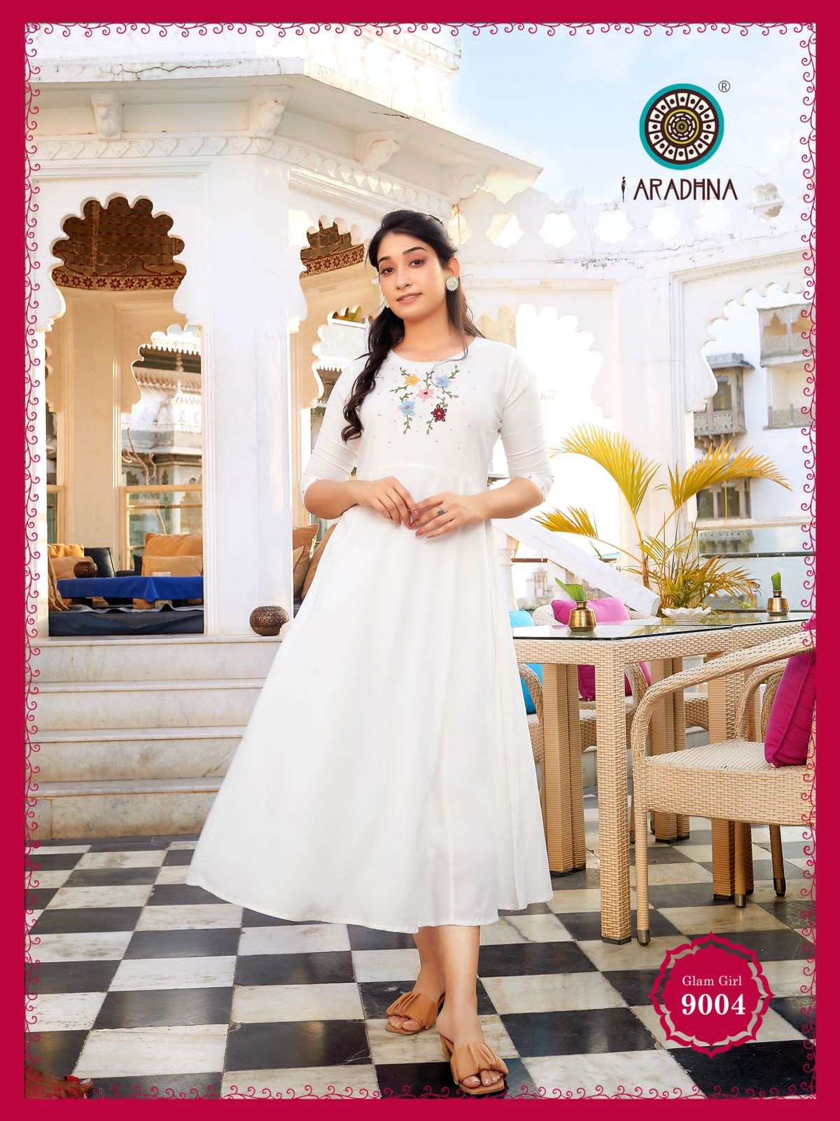GLAM GIRL VOL-9 BY ARADHNA FASHION 9001 TO 9010 SERIES BEAUTIFUL STYLISH FANCY COLORFUL CASUAL WEAR & ETHNIC WEAR HEAVY RAYON WITH WORK KURTIS AT WHOLESALE PRICE