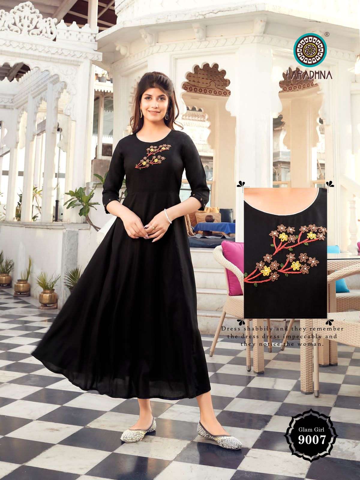 GLAM GIRL VOL-9 BY ARADHNA FASHION 9001 TO 9010 SERIES BEAUTIFUL STYLISH FANCY COLORFUL CASUAL WEAR & ETHNIC WEAR HEAVY RAYON WITH WORK KURTIS AT WHOLESALE PRICE