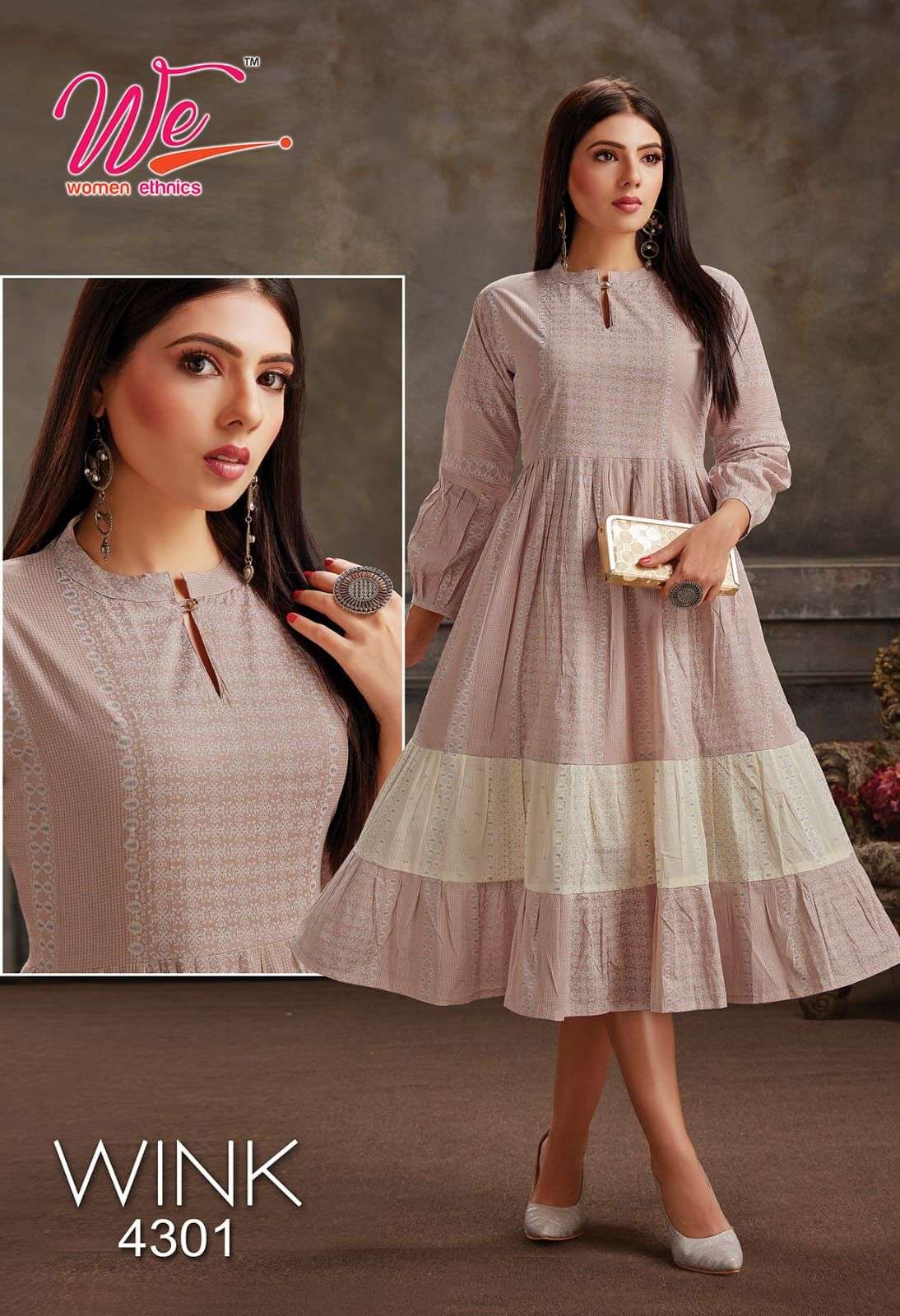 WINK BY WOMEN ETHNICS 4301 TO 4306 SERIES DESIGNER STYLISH FANCY COLORFUL BEAUTIFUL PARTY WEAR & ETHNIC WEAR COLLECTION MAL COTTON KURTIS AT WHOLESALE PRICE