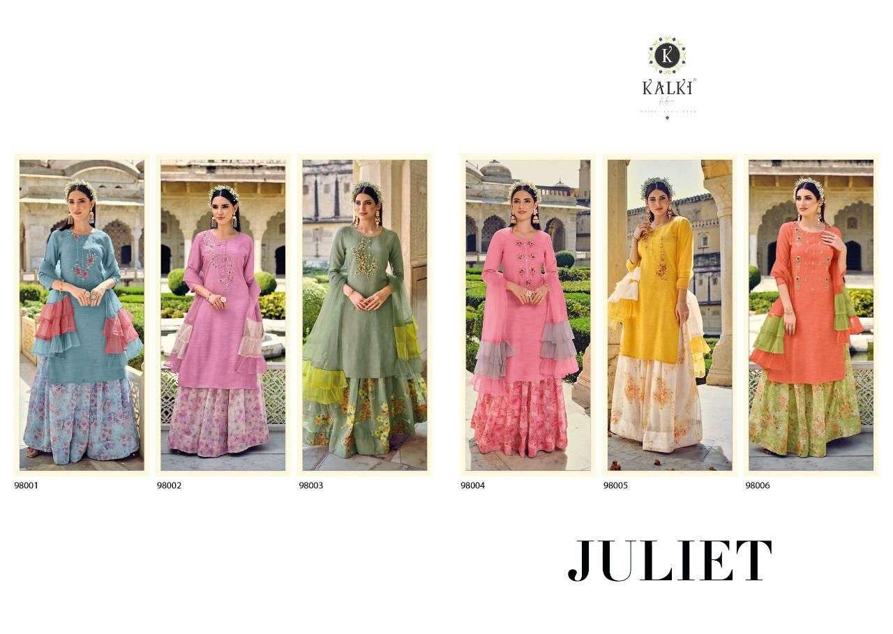 JULIET BY KALKI 98001 TO 98006 SERIES BEAUTIFUL SUITS COLORFUL STYLISH FANCY CASUAL WEAR & ETHNIC WEAR PURE VISCOSE DRESSES AT WHOLESALE PRICE