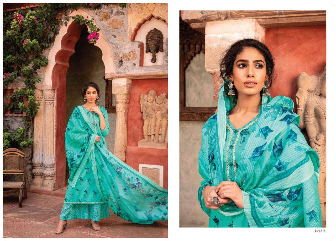 DHAARIA BY RIVAA 1990-A TO 1993-B SERIES BEAUTIFUL SUITS COLORFUL STYLISH FANCY CASUAL WEAR & ETHNIC WEAR PURE COTTON PRINT DRESSES AT WHOLESALE PRICE