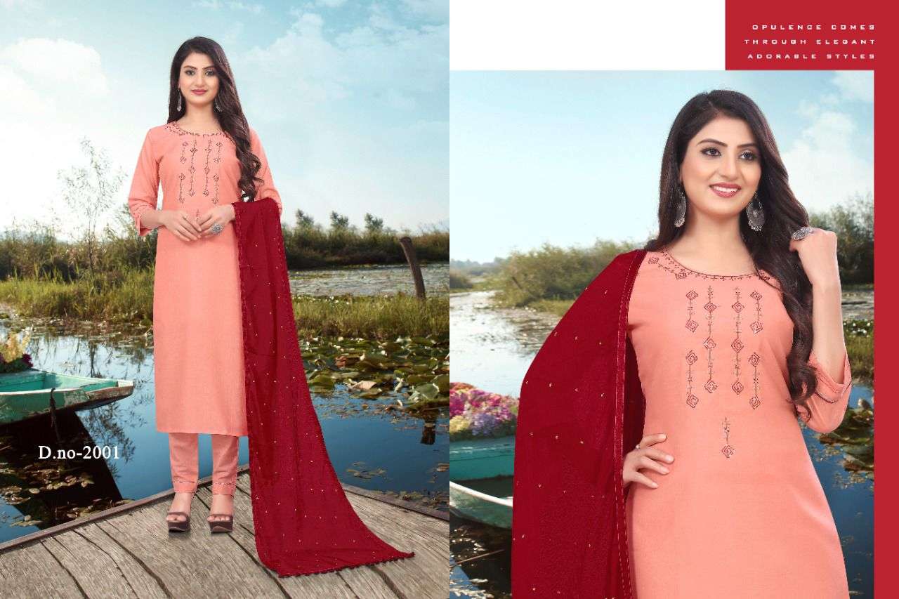 SITARA BY VISHI CREATION 2001 TO 2004 SERIES BEAUTIFUL SUITS COLORFUL STYLISH FANCY CASUAL WEAR & ETHNIC WEAR HEAVY CHINNON DRESSES AT WHOLESALE PRICE