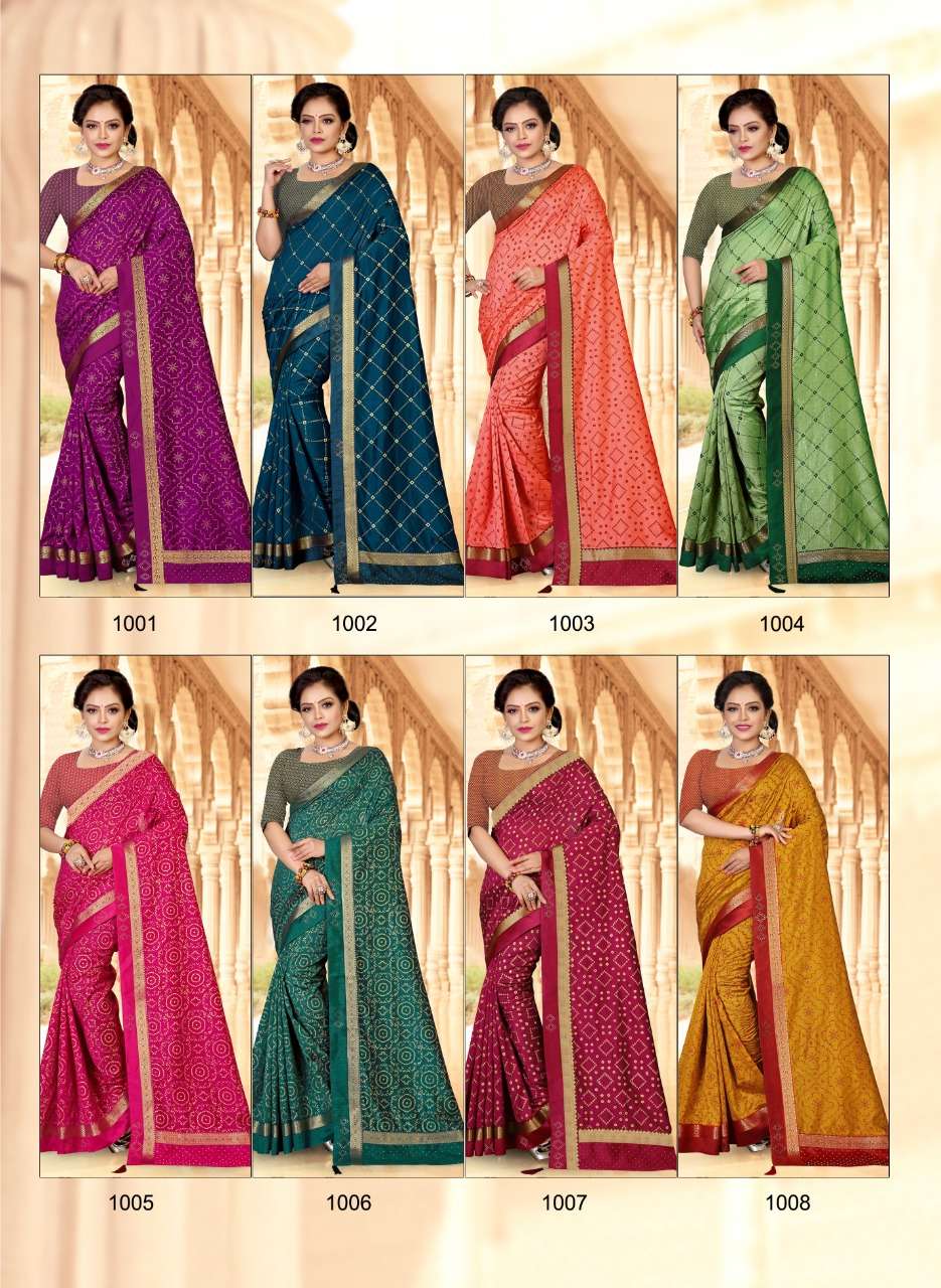 KGF BY RONISHA FASHION 1001 TO 1008 SERIES INDIAN TRADITIONAL WEAR COLLECTION BEAUTIFUL STYLISH FANCY COLORFUL PARTY WEAR & OCCASIONAL WEAR VICHITRA SAREES AT WHOLESALE PRICE