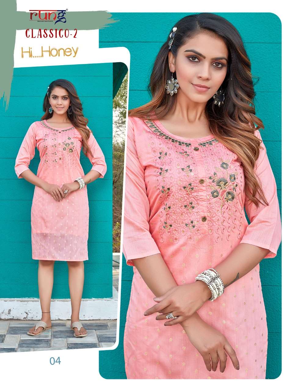 CLASSICO VOL-2 BY RUNG 01 TO 08 SERIES DESIGNER STYLISH FANCY COLORFUL BEAUTIFUL PARTY WEAR & ETHNIC WEAR COLLECTION MODAL SILK KURTIS AT WHOLESALE PRICE