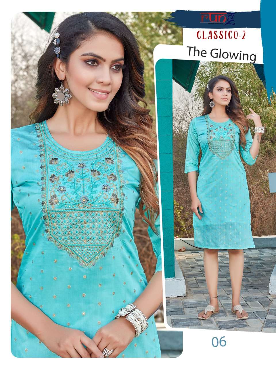 CLASSICO VOL-2 BY RUNG 01 TO 08 SERIES DESIGNER STYLISH FANCY COLORFUL BEAUTIFUL PARTY WEAR & ETHNIC WEAR COLLECTION MODAL SILK KURTIS AT WHOLESALE PRICE