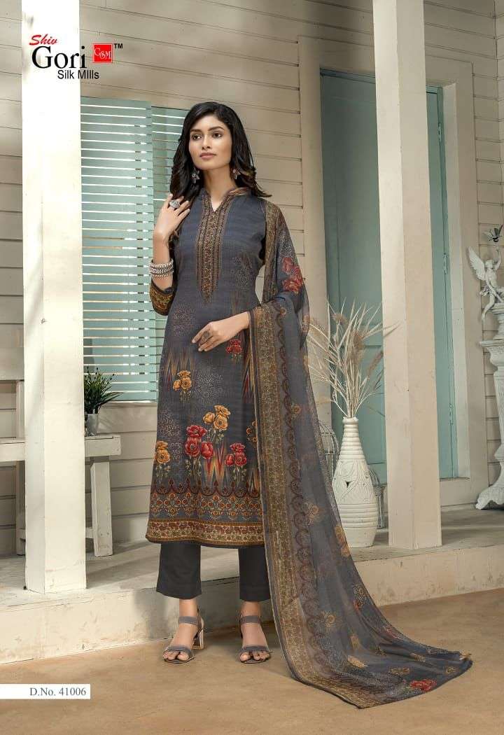 PUNJABI KUDI VOL-41 BY SHIV GORI SILK MILLS 41001 TO 41012 SERIES BEAUTIFUL WINTER COLLECTION SUITS STYLISH FANCY COLORFUL CASUAL WEAR & ETHNIC WEAR COTTON PRINT DRESSES AT WHOLESALE PRICE