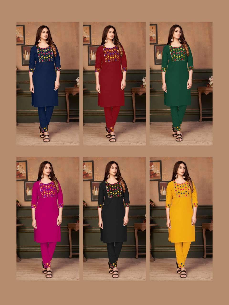 RIM ZIM BY VFF 1001 TO 1001-E SERIES DESIGNER STYLISH FANCY COLORFUL BEAUTIFUL PARTY WEAR & ETHNIC WEAR COLLECTION COTTON EMBROIDERED KURTIS AT WHOLESALE PRICE
