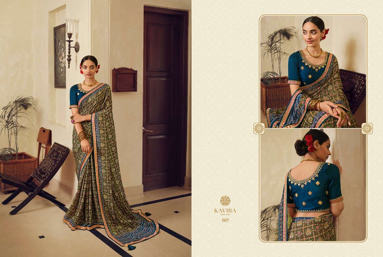 Sayonee By Kavira 501 To 509 Series Indian Traditional Wear Collection Beautiful Stylish Fancy Colorful Party Wear & Occasional Wear Patola Silk Sarees At Wholesale Price