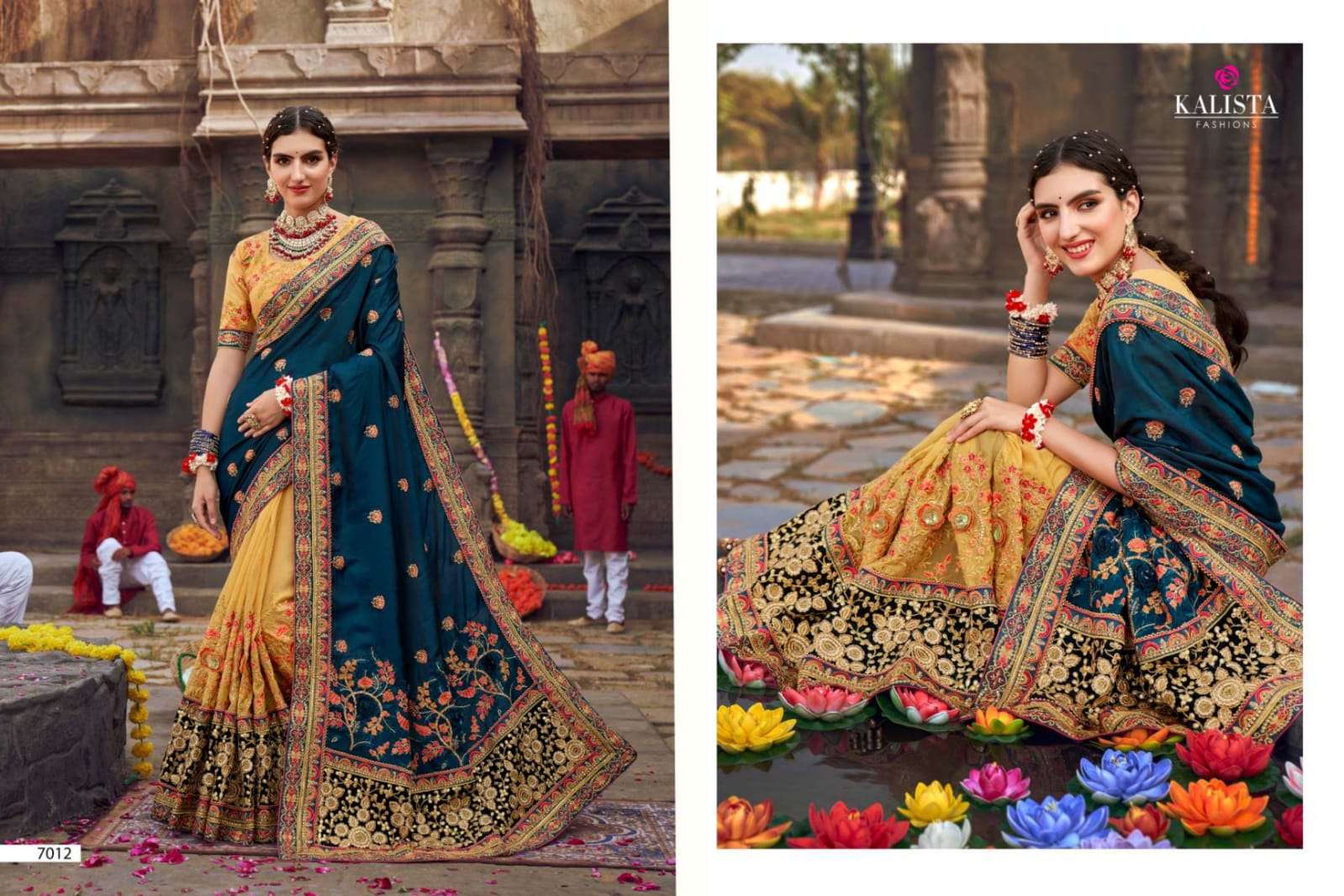 KHAWAAB VOL-19 BY KALISTA FASHION 7012 TO 7017 SERIES INDIAN TRADITIONAL WEAR COLLECTION BEAUTIFUL STYLISH FANCY COLORFUL PARTY WEAR & OCCASIONAL WEAR GEORGETTE SAREES AT WHOLESALE PRICE
