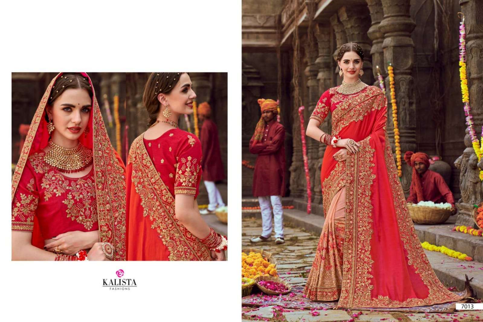 KHAWAAB VOL-19 BY KALISTA FASHION 7012 TO 7017 SERIES INDIAN TRADITIONAL WEAR COLLECTION BEAUTIFUL STYLISH FANCY COLORFUL PARTY WEAR & OCCASIONAL WEAR GEORGETTE SAREES AT WHOLESALE PRICE