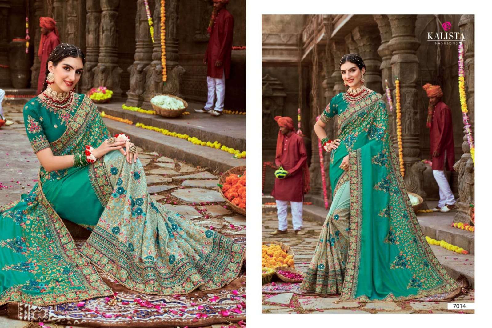 KHAWAAB VOL-19 BY KALISTA FASHION 7012 TO 7017 SERIES INDIAN TRADITIONAL WEAR COLLECTION BEAUTIFUL STYLISH FANCY COLORFUL PARTY WEAR & OCCASIONAL WEAR GEORGETTE SAREES AT WHOLESALE PRICE